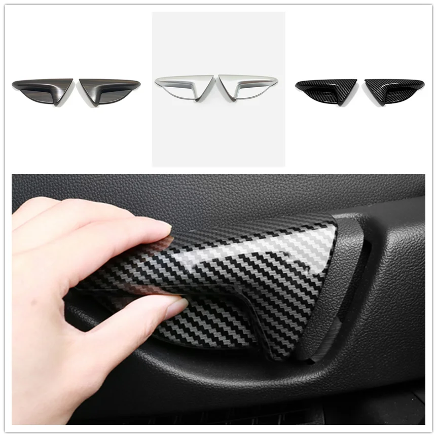 For Toyota Highlander XU70 2020 2021 2022 Kluger Carbon Car Back Row Seat Lay Down Handle Cover Case Trims Stickers Accessories