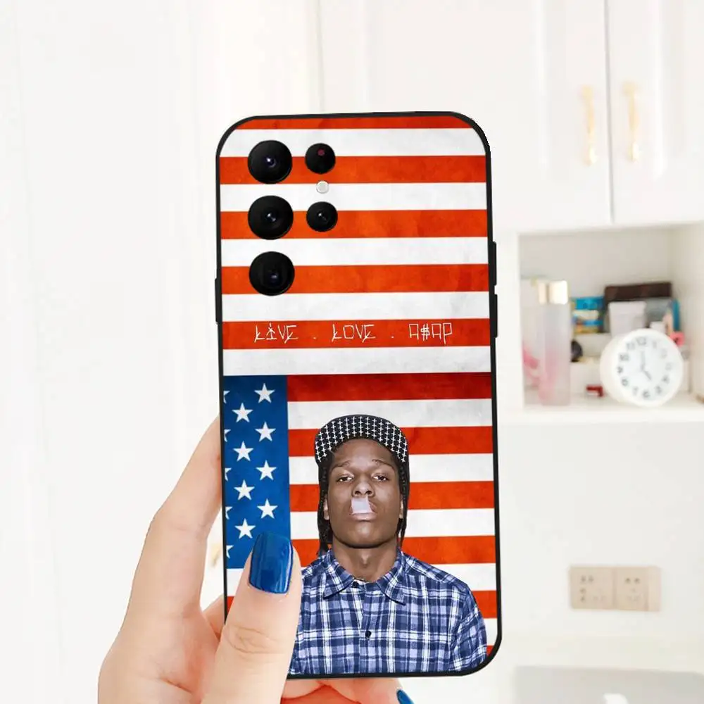 حافظة هاتف A-ASAP روكي مغني الراب لهاتف سامسونج S Series s21 s22 s23 s24 s25 FE Plus غلاف ناعم أسود كلاسيكي متعدد الاستخدامات #4