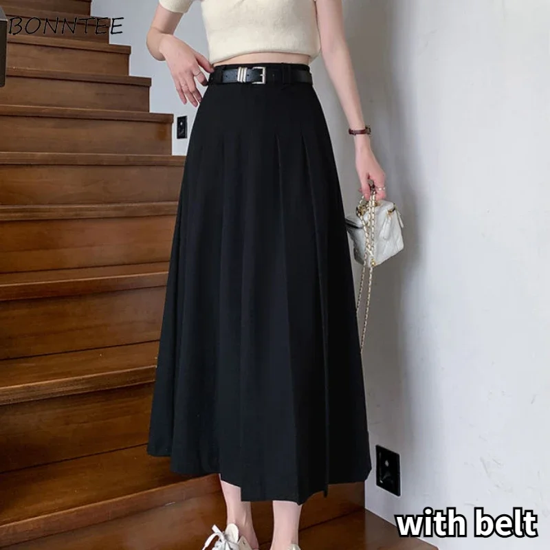 Black Pleated JK Skirts Women Preppy S-5XL Baggy Temper Midi Japanese Aesthetic High Waist Y2k Fashion Streetwear Minimalist Ins