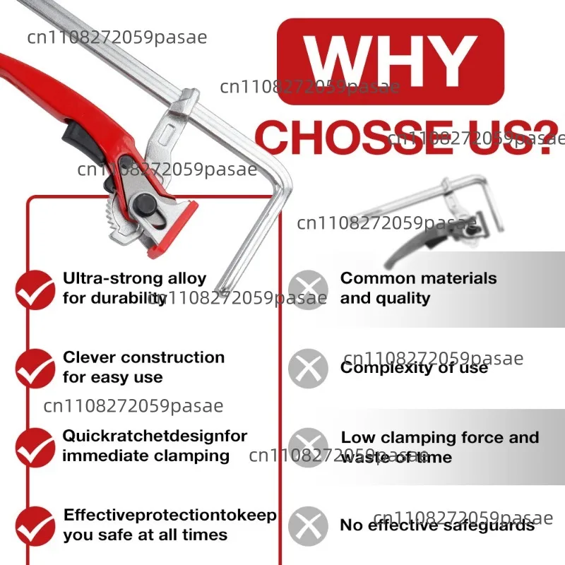 200 * 60mm ratchet F clamp electric circular saw guide rail rail clamp slide fixed desktop clamp woodworking