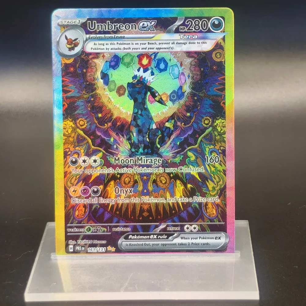 DIY 1PC Eevee Family Flash Game Cards Pocket Monsters English Umbreon Jolteon Leafeon Sylveon Glaceon Collectible Trading Card - view 3
