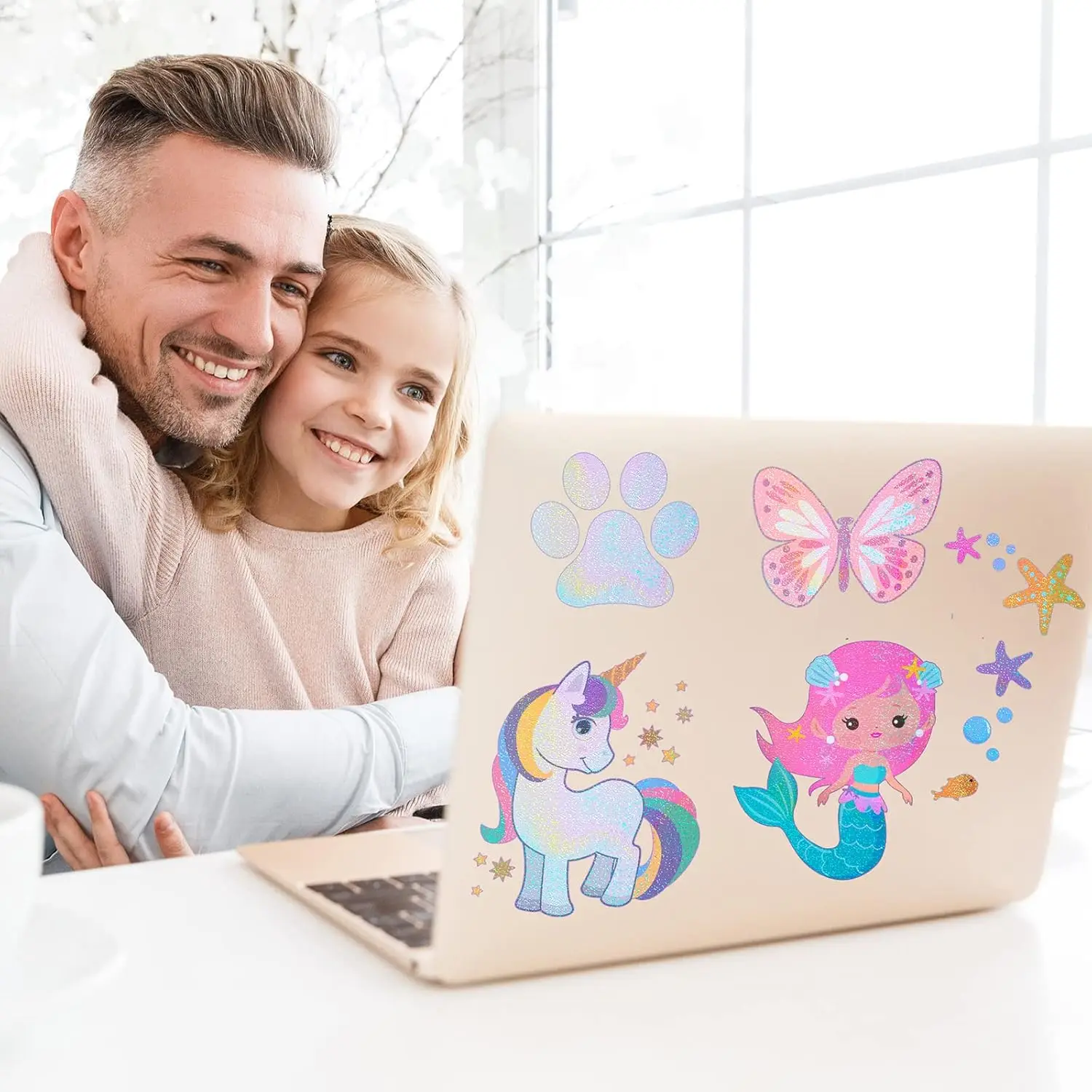 A4 50 hojas 8,3x11,7 en punto papel adhesivo holográfico brillo superposición transparente película laminada en frío hoja de vinilo autoadhesiva