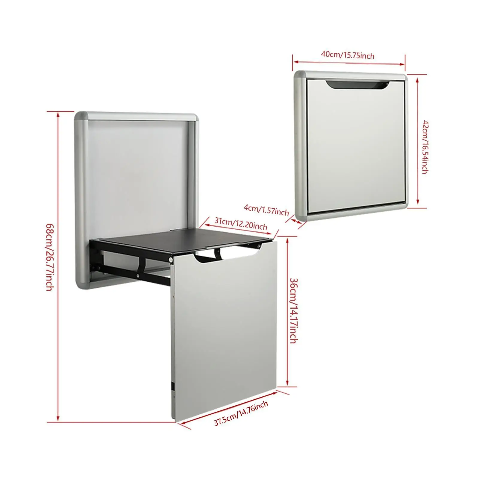 

Wall Mounted Folding Entryway Stool Invisible Step Stool Shower Bench for behind The Door Easily Install Comfortable Sitting