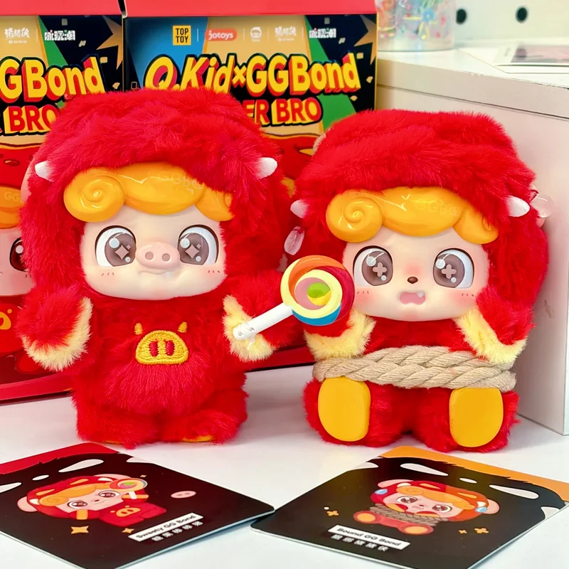 

Q.Kid X Ggbond Super Bro Series Vinyl Dolls Blind Box Caixa Caja Kawaii Dolls Desktop Decoration Mysterious Box Christmas Gift