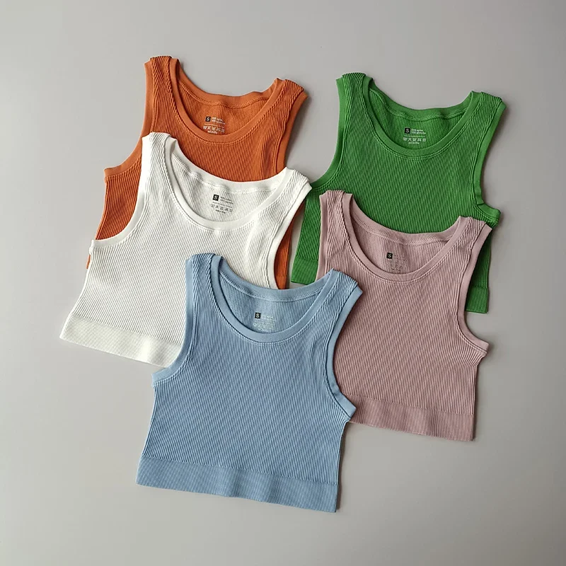 

Жилет для йоги Женский спортивный жилет Тренажерный зал Укороченный короткий жилет для фитнеса Бег Бесшовная уличная одежда Вязаный топ для йоги Спортивные топы без подушечек