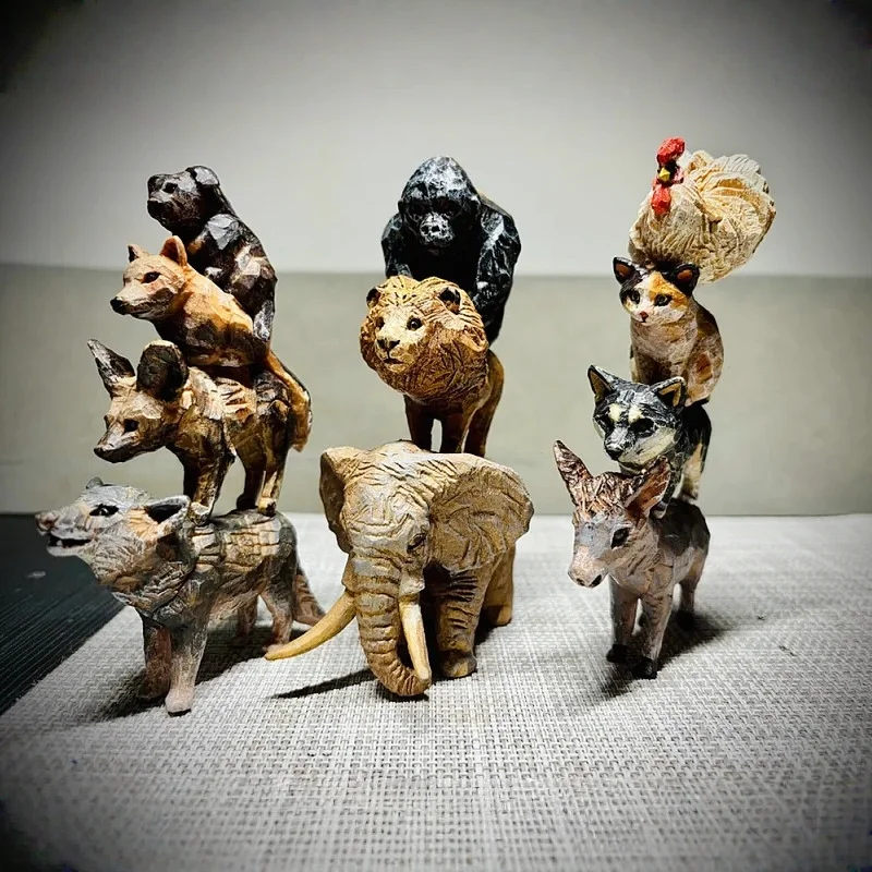 

Bandai Hashimoto Mio Stacked Animal Carving Figurine Gashapon Decorative Ornament Home Desktop Decor Adult Collection