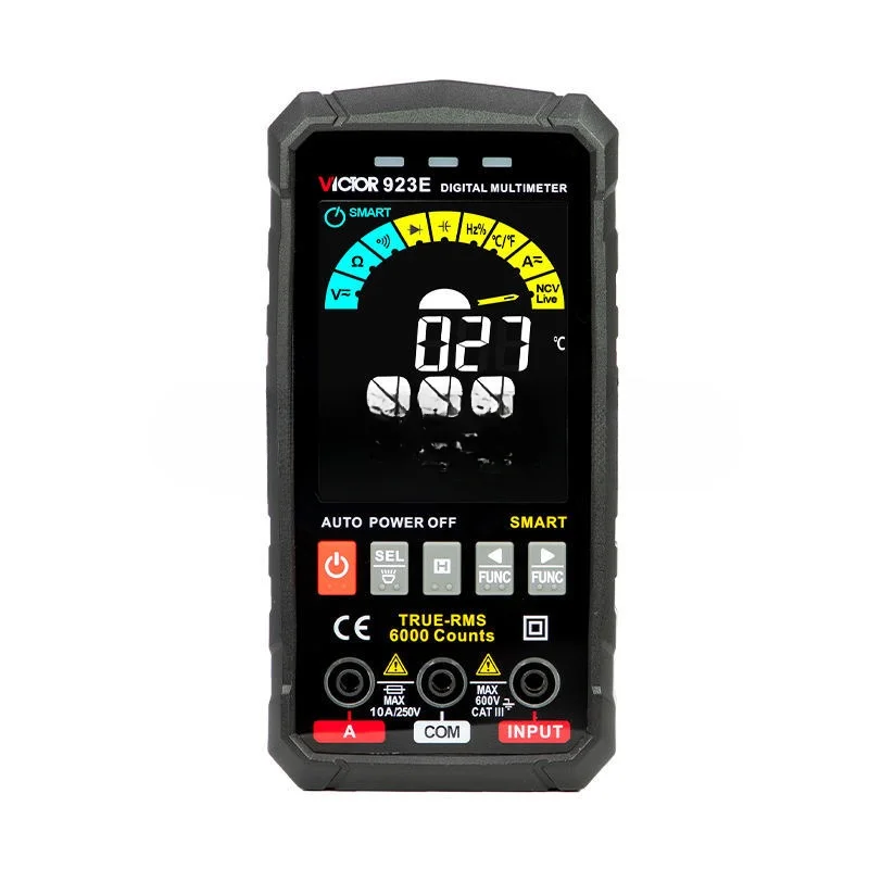 Digital Smart Multimeter Measure Voltage Current Amperes Resistance Capacitance 923E Victor 6000 Counts Auto Scan