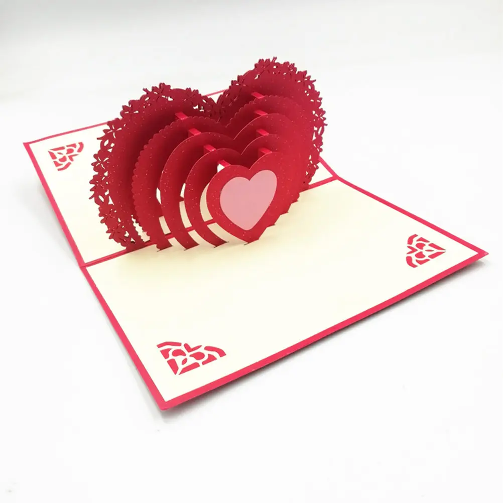 

3D Up Love Heart Greeting Card Handmade Valentines Day Anniversary Birthday Gift Specialty Paper Love Up Cards