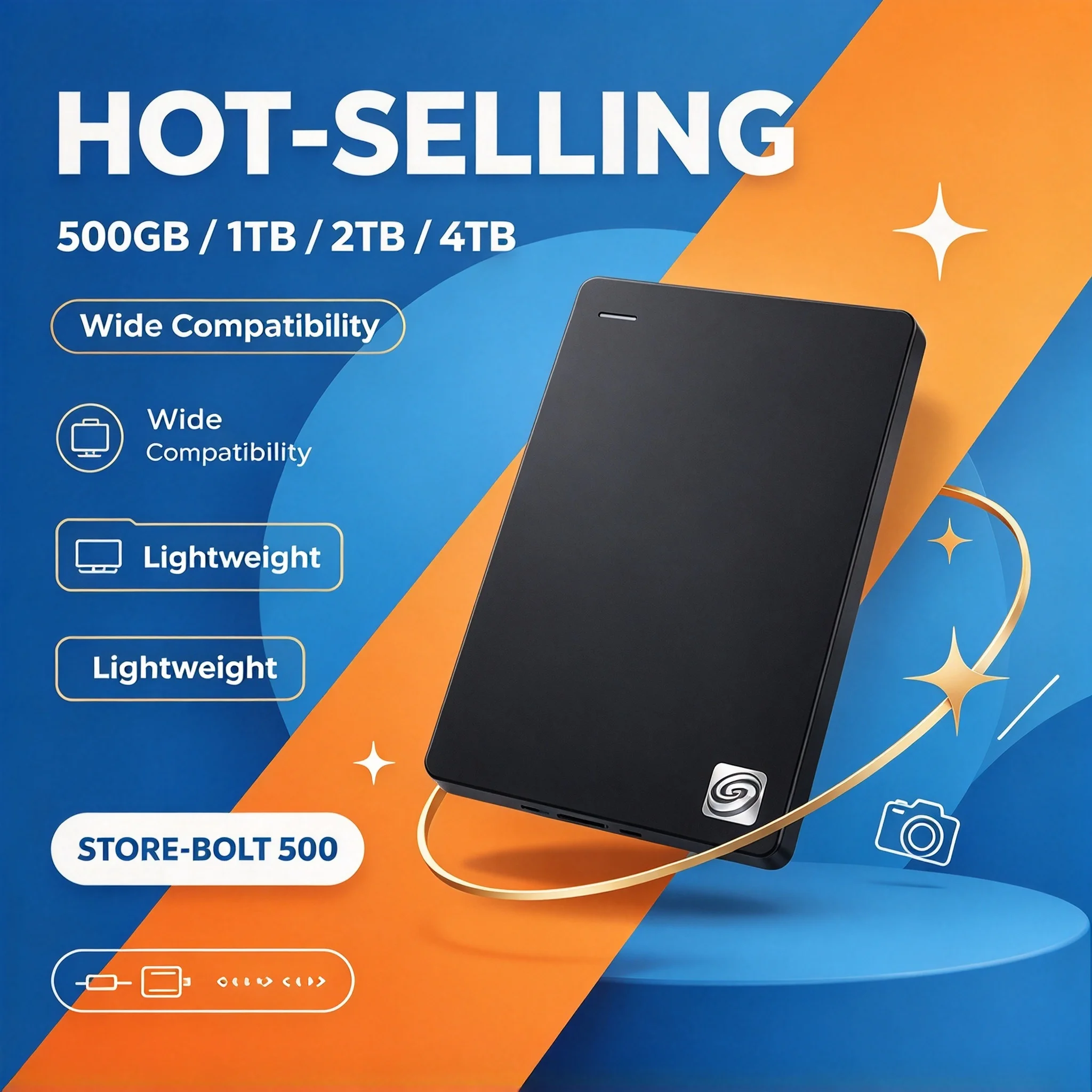 Portable SSD Slim 500GB 4TB 2TB 1TB Encrypted Backup Mac PC Laptop Pocket Size Speed Unleashed Advanced TypeC