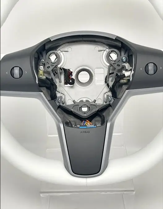Car Heated Steering Wheel Fit For Tesla Model 3 Model Y 2017 2018 2019 2020 2021 2022 2023 Driver PU Leather Steering Wheel Aluminum Alloy Frame OE 1490214-00-B 1490214 with Heated