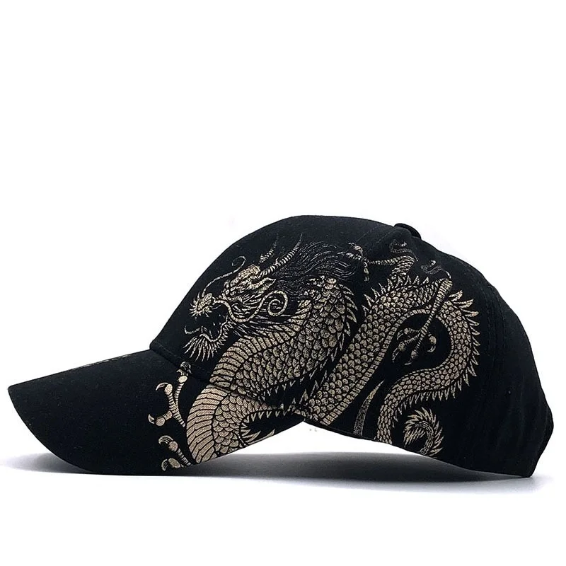 2024 Nowe czapki baseballowe unisex Golden Dragon Printing Snapback Wiosna i jesień Regulowane czapki outdoorowe Kapelusz przeciwsłoneczny