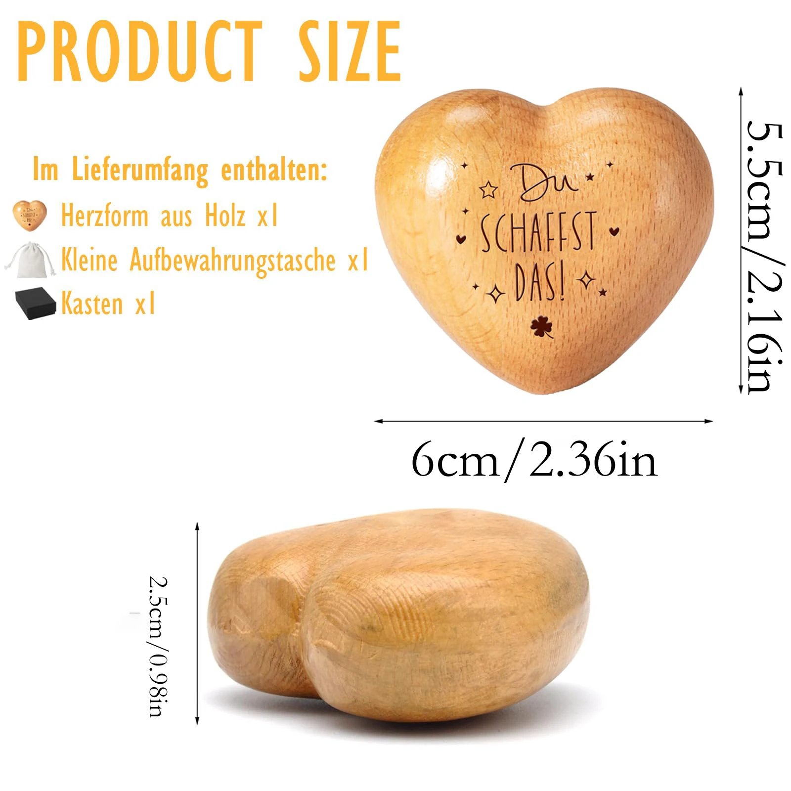 Worry Stone Wooden Heart Courage Gift Small Hug, Wooden heart, Courage Gift, Encouragement Gifts, Get Soon, Lucky Charm