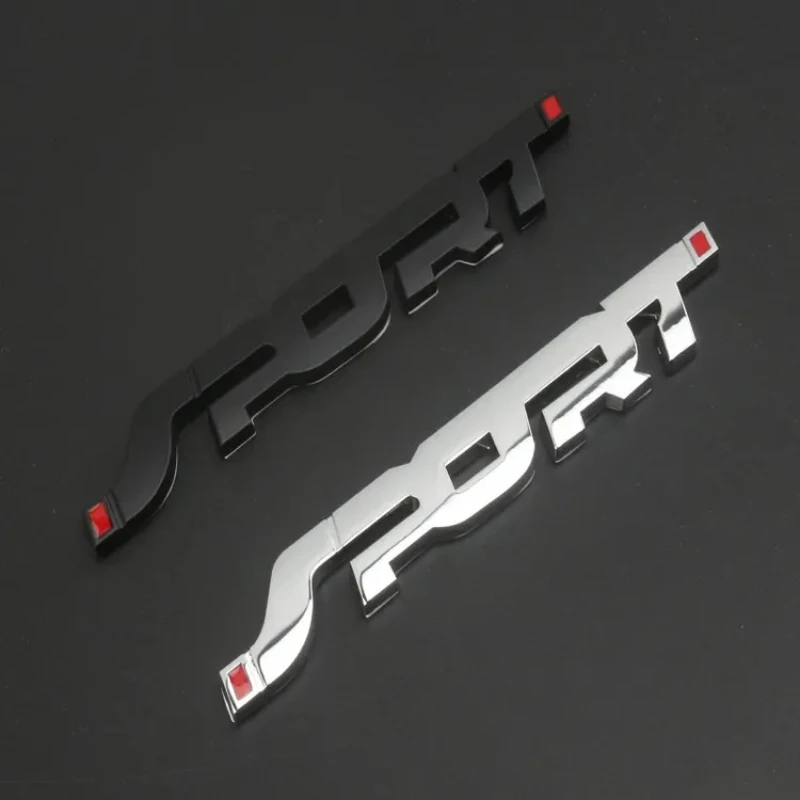 

Black 3D Chrome Car Trunk Emblem Badge Decal Sticker - Auto Racing Sport Letter Logo Styling Metal Car Accessories