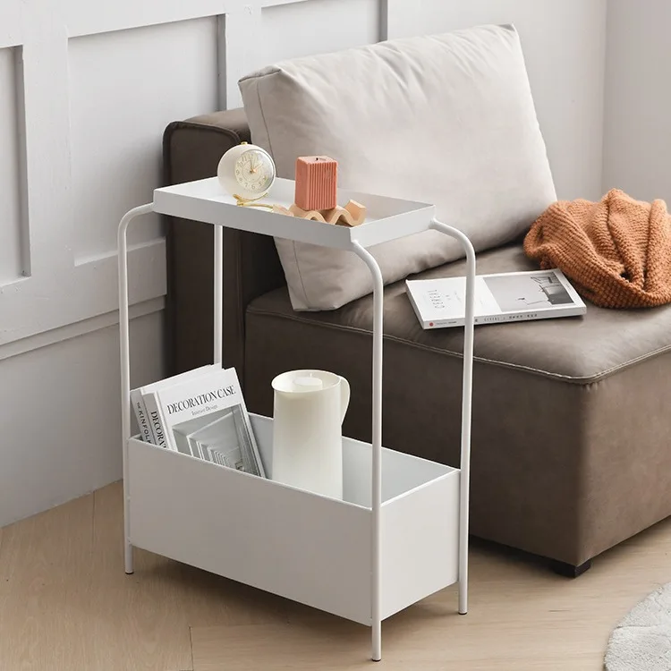 Light luxury creative side corner table side cabinet next to sofa bedroom bedside small table wrought