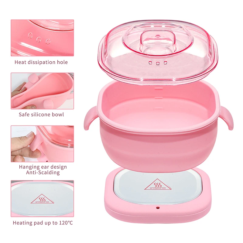 400ML Foldable Wax Heater Hair Removal Wax Machine Portable Silicone Wax Warmer SPA Body Epilator Paraffin Wax Pot for Travel