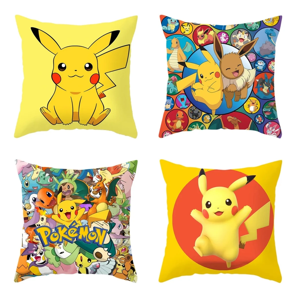 Anime Figure Pokemon Cushion Cover Cartoon pikachu Pillowcase Sofa Car Home Plush Cover Bedroom Decoration Christmas Gifts Toys