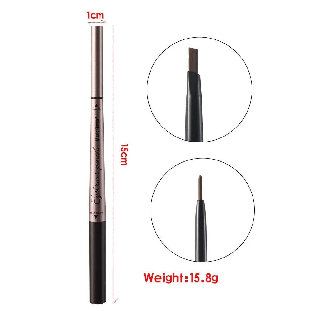 Sexy Doppelkopf brauner Eyeliner-Stift, langlebig, wasserdicht, Musik-Blumen-Augenbrauenstift