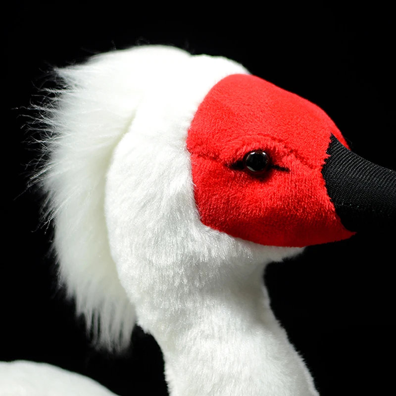 27cm New Simulation Super Cute Asian Crested ibis Plush Toy White Red Japanese Chinese Nipponia nippon Real Life Doll Gift