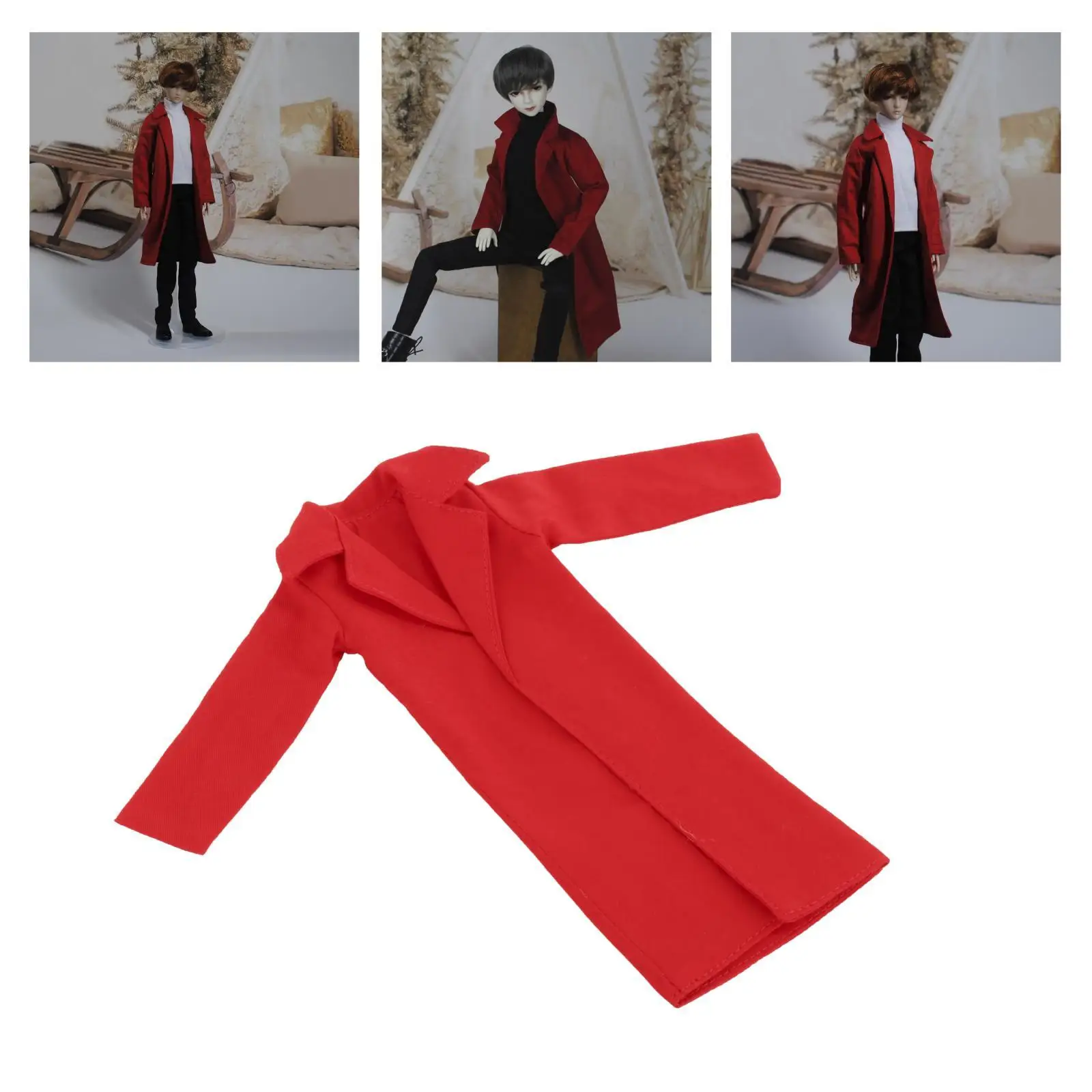 Boy Doll Casual Lapel Trench Coat Windbreaker Jacket Daily Wear Accessory for