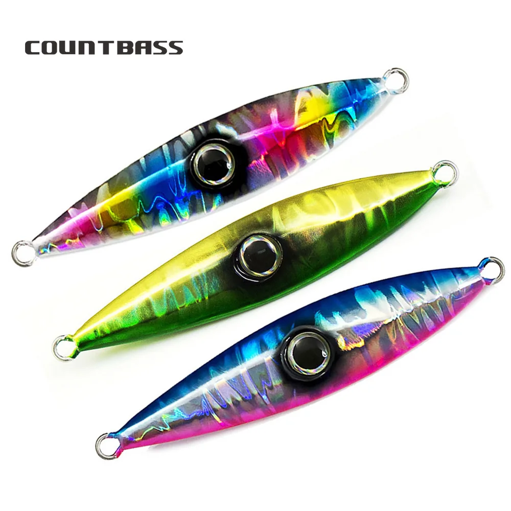 

COUNTBASS 3PCS 20g 30g 40g Jigging Lures, Japanese Style Slim Metal Fishing Bait Sea Bass Game