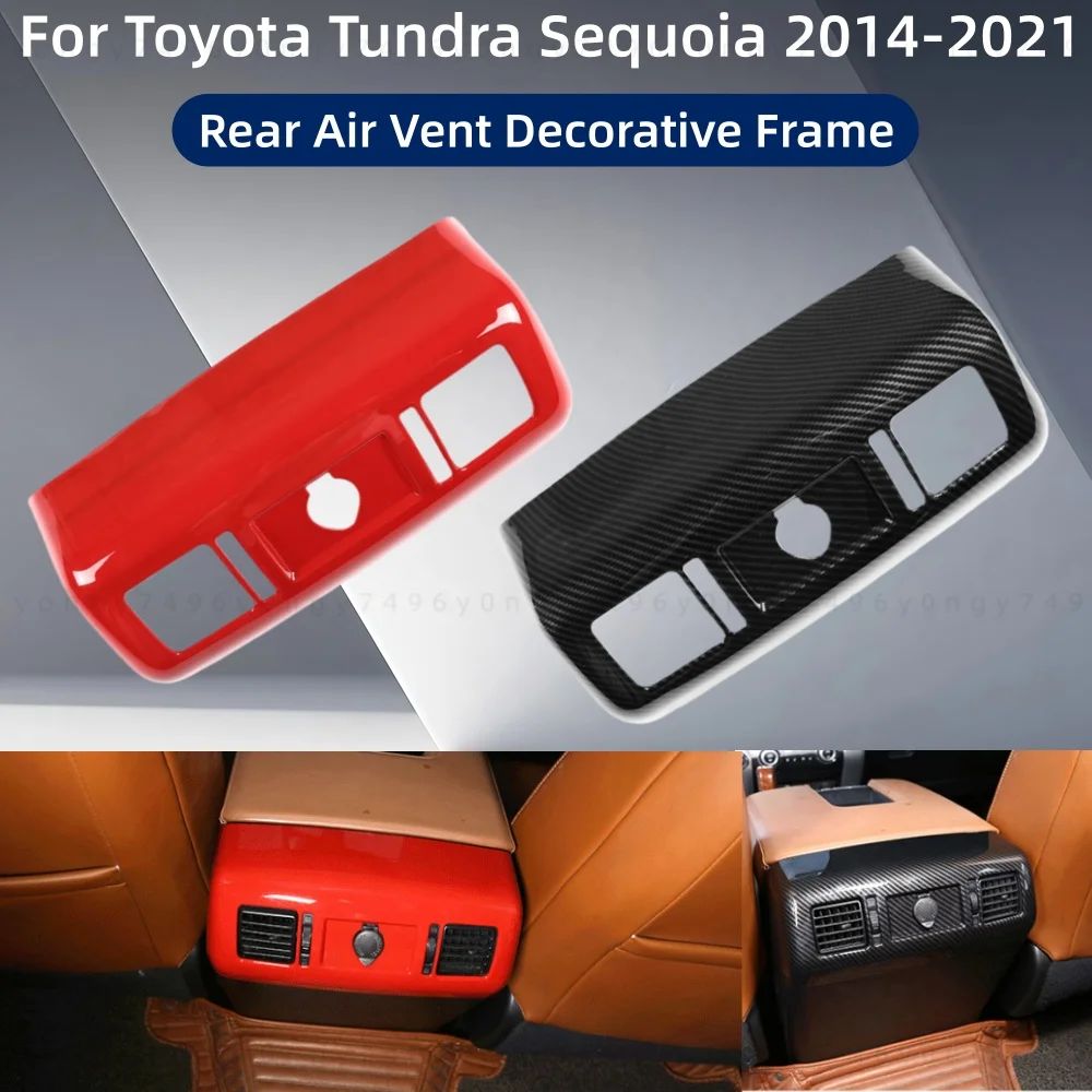 

Car Stickers Rear Air Vent Decorative Frame For Toyota Tundra Sequoia 2014 2015 2016 2017 2018-2021 Decoration Accessories