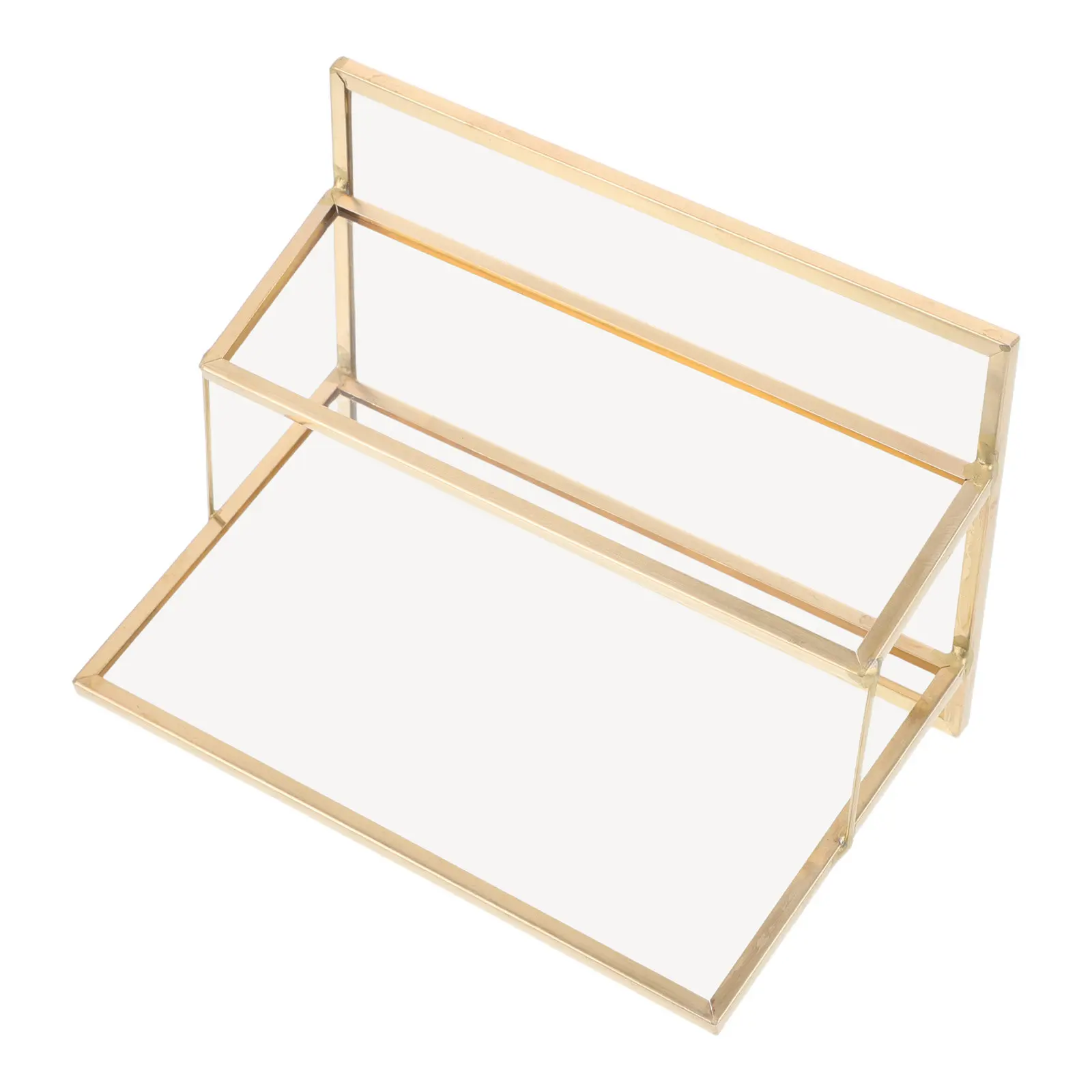 

Золотистая стеклянная подставка для визиток из латуни, настольный офисный органайзер для встреч и приемов, держатель для хранения