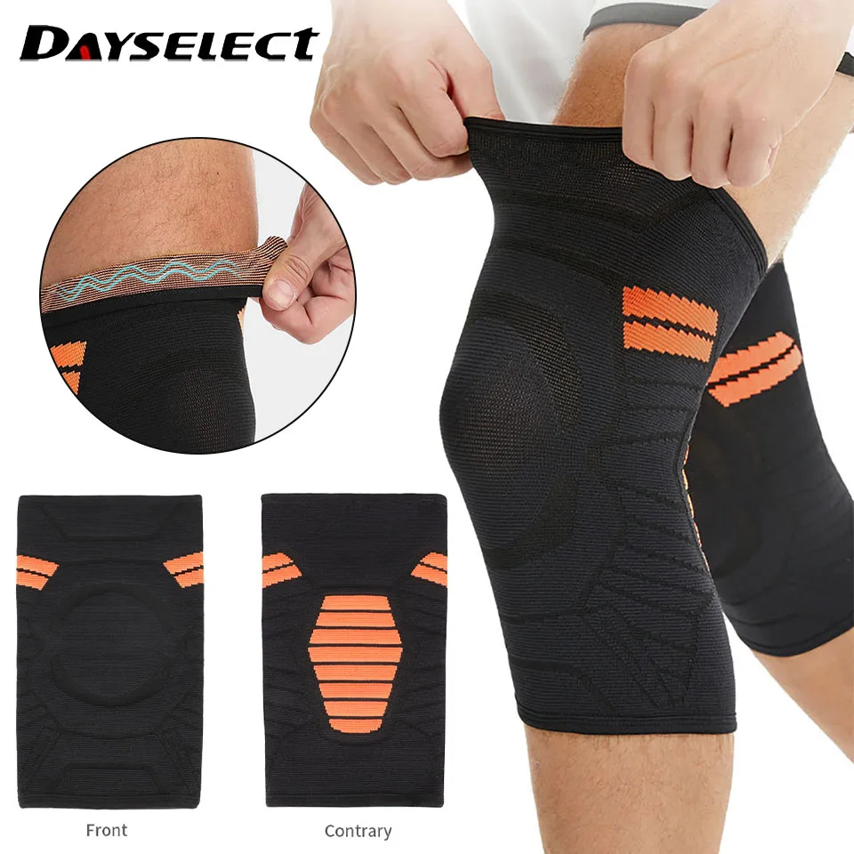

1Pcs 3D Woven Knee Pads Non-slip Breathable Nylon Pressure Knee Pads Stabilized Patella Running Basketball Gym Sports Unisex