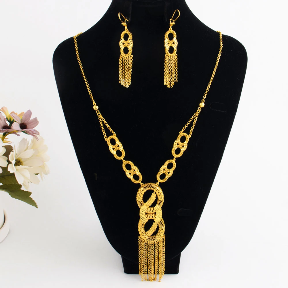 YM Gold-Plated Necklace and Earring Set 4