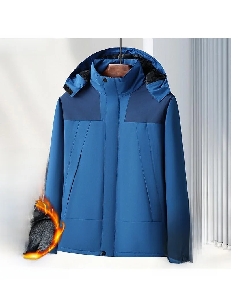 

Men's Autumn Winter Thiened Fce Lined Climbing Jaet Windproof Coldproof Women's Spring Fall Thin Outerwear Windbreaker