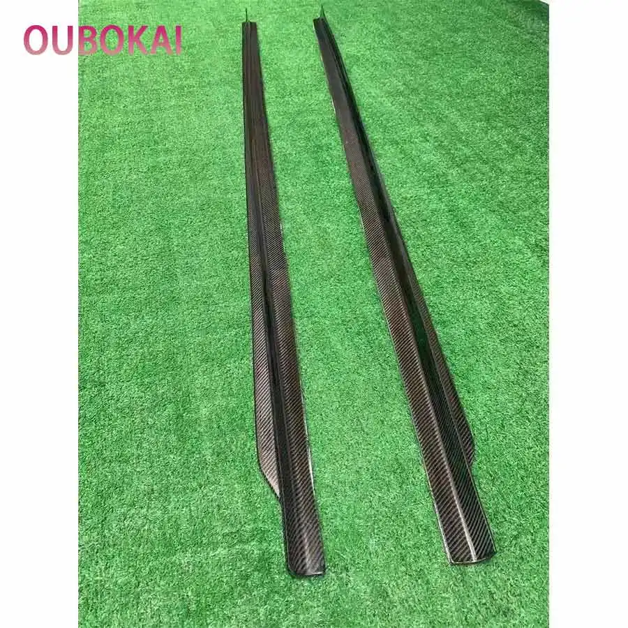 For BMW 5 Series M5 F10 F18 Carbon Fiber Side Skirts Side bumper Splitters Side skirt Cupwings Apron Side panel  body kit view 4