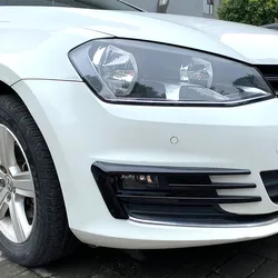 2Pcs For VW Golf 7 7.5 MK7 MK7.5 2012-2020 Front Bumper Lip Spoiler Car Bumper Fog Lamp Grille Cover Trim Body Kit ABS Tuning