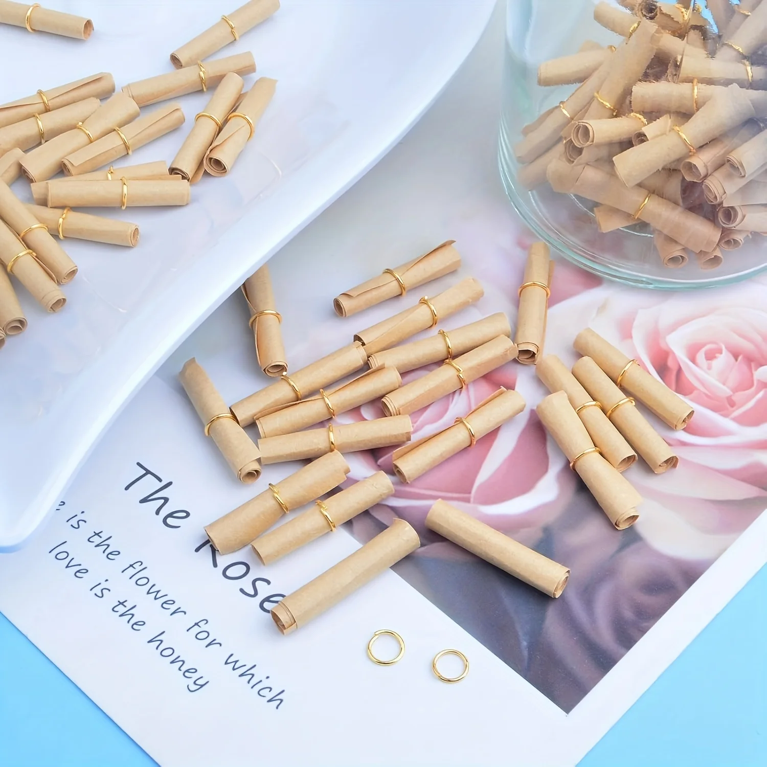 مخطوطات ورقية عتيقة - أوراق رسائل صغيرة محظوظة قابلة للكتابة، لفات ورق حرفية مصنوعة يدويًا، لحفلات الزفاف، وأعياد الميلاد، والحفلات