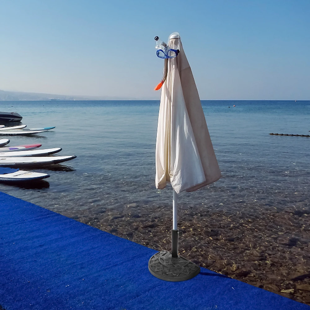 20" Square 4 Pieces Plastic Water Injection Sun Umbrella Base Parasol Base High Quality PP Material Easy to Use&Store[US-Stock]