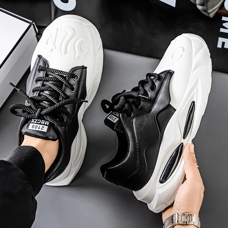 أحذية رجالية جديدة لربيع 2025، أحذية رياضية كاجوال قابلة للتنفس، مضادة للانزلاق، متعددة الاستخدامات، أحذية عصرية للأب ذات نعل سميك للمراهقين