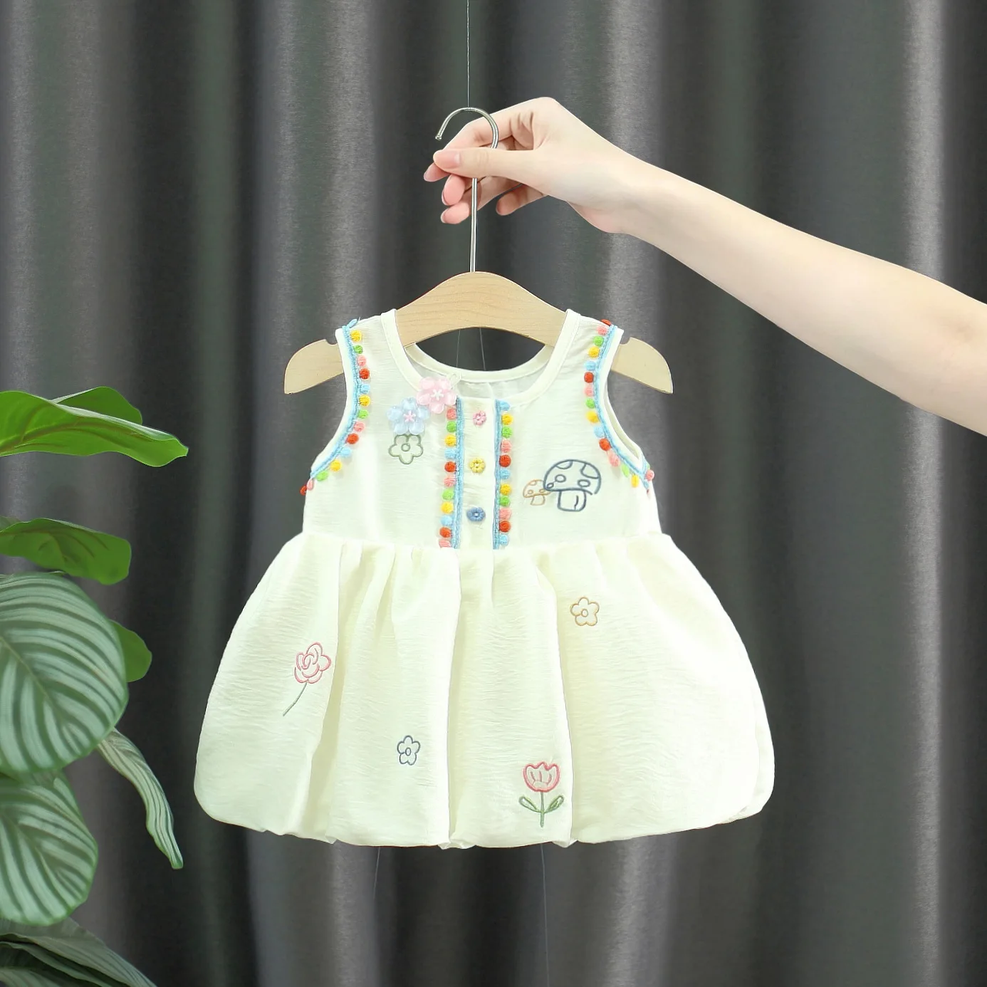 Sweet Cute Sleeveless Vest Dress For Baby Girls In Summer Daily Outings Leisure Vacations Wearing Baby Dresses 6 Months-3 Years