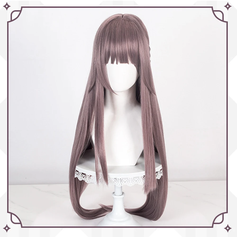 Anime Honkai Star Rail The Herta Cos Cosplay Wigs Headwear 90cm Long Simulation Scalp Thick Mixed Puffy Silk Long Hair Wigs