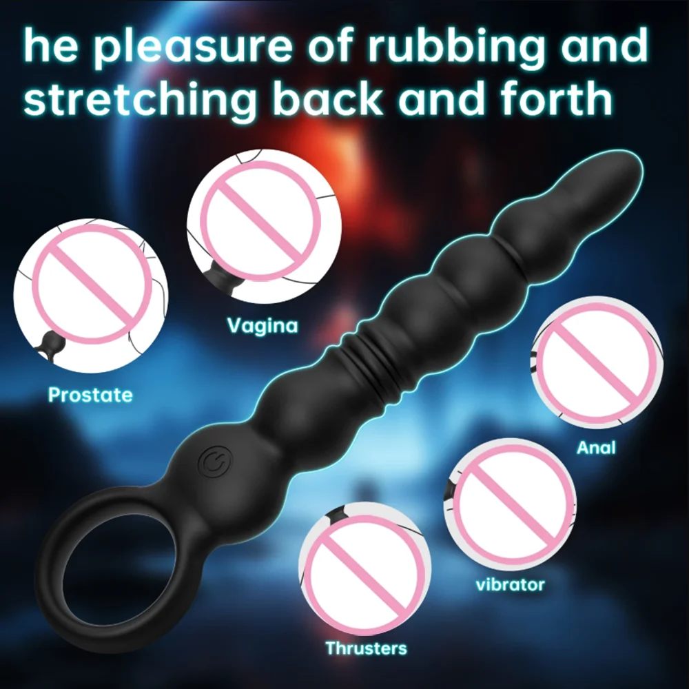 Телескопические анальные шарики, вибратор, приложение для управления, толкающий фаллоимитатор, массажер простаты, стимулятор анальной пробки, секс-игрушки для женщин