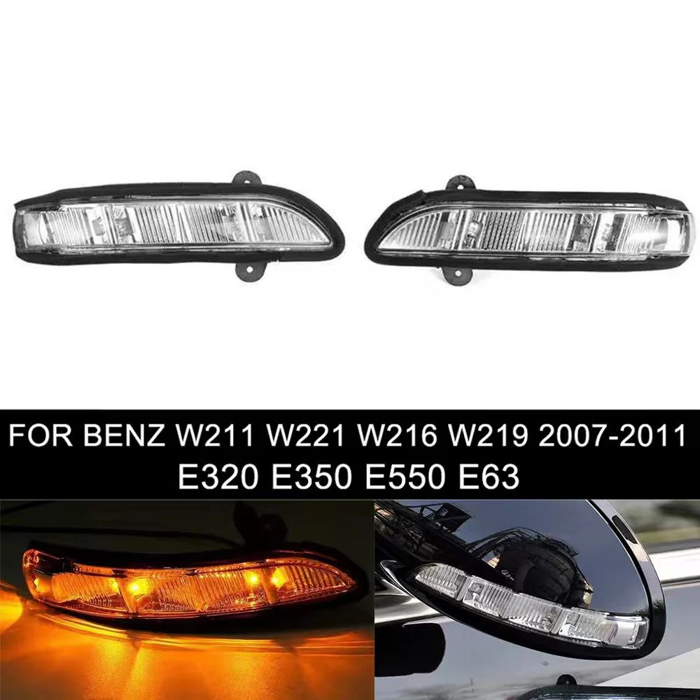 

Left Right Car Side Mirror LED Light Indicator Turn Signal Lamp For Mercedes Benz W211 W221 W219 2007-2010 E320 E350 E550 S600