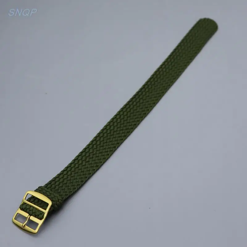 Nylon Watch Strap Perlon Braided Woven Watch Band Elastic  Strap Men Women 18, 20, 22 mm Perlon Strap Gold buckle