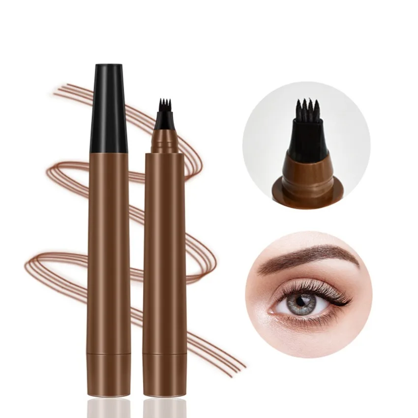 Private Label 4-fork Eyebrow Pencil Waterproof Long-lasting Quick Dry Natural Simulation Original Custom Logo Makeup Wholesale