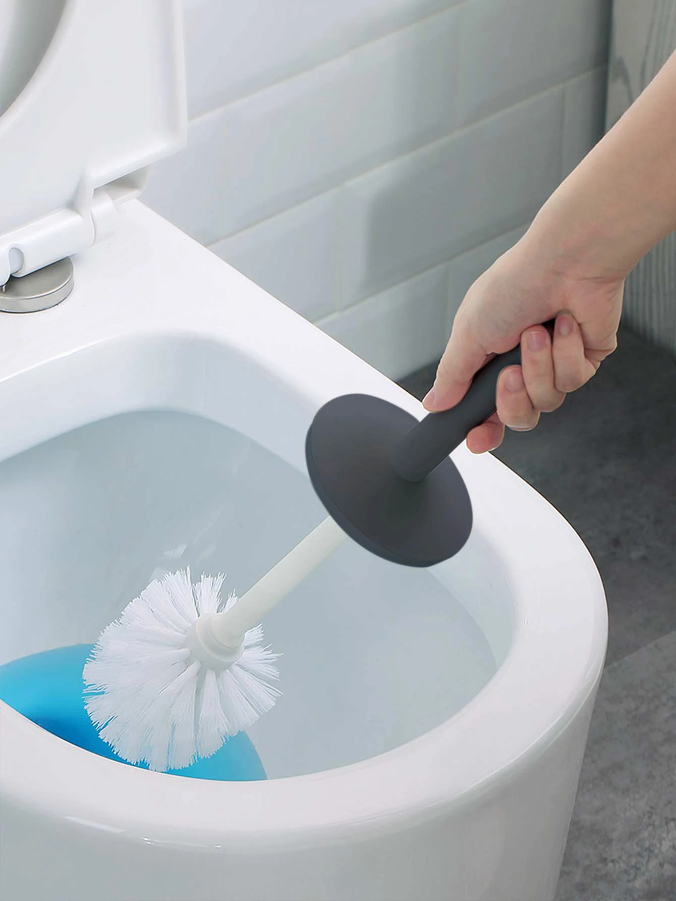 WORTHBUY Household Soft Bristles Brush For Toilet Bathroom No Dead Angle Toilet Cleaning Brush With Holder Toilet Supplies