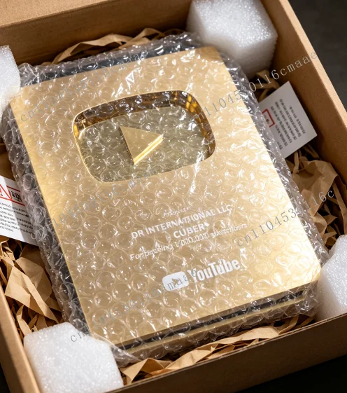 Custom YouTube Play Button Plaque 1M Subscriber Creator Milestone Award Souvenir Wall‑Decor Gift for Youtuber Content‑Creator