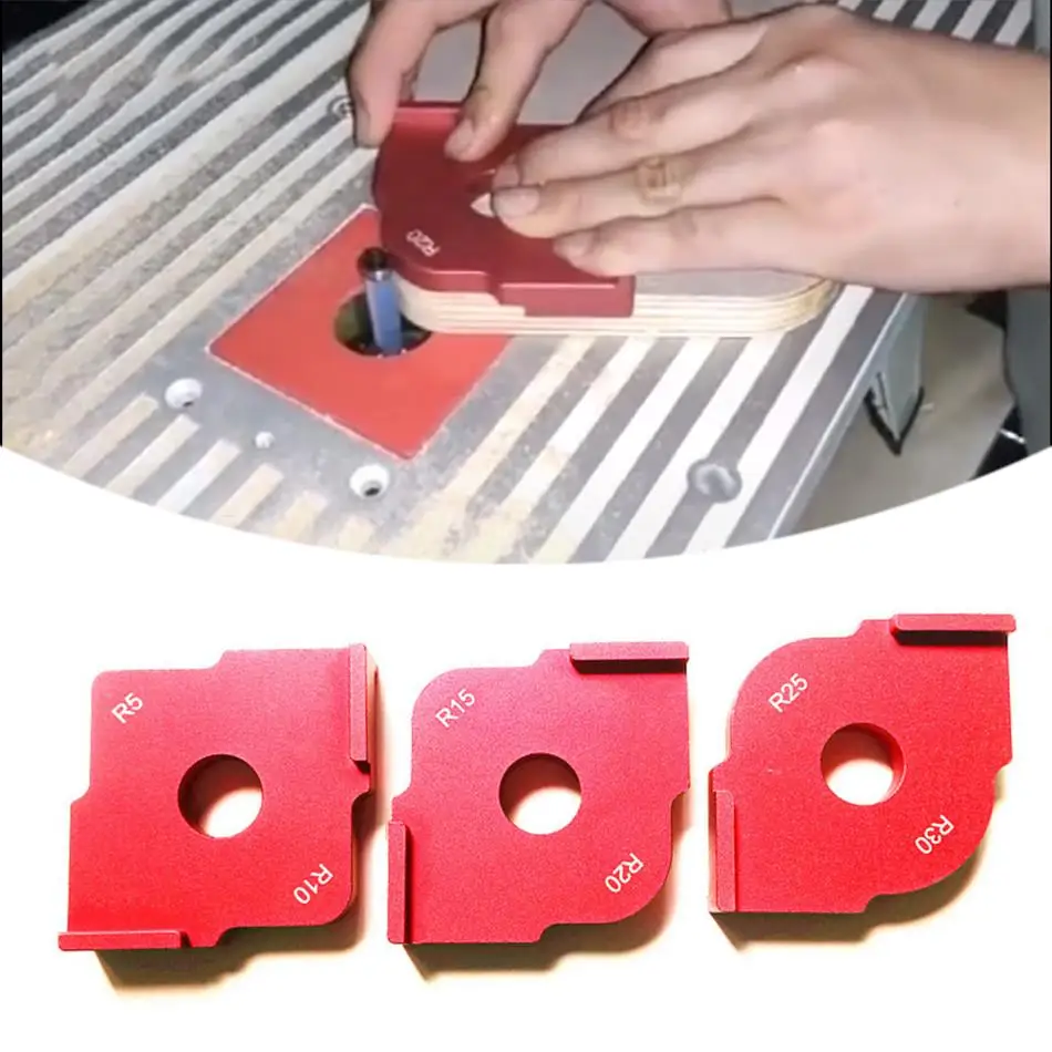 트리밍 기계용 아크 앵글 코너 템플릿, 목공 트리밍 반경 지그 라우터, R5, R10, R15, R20, R25, R30, R35, R40