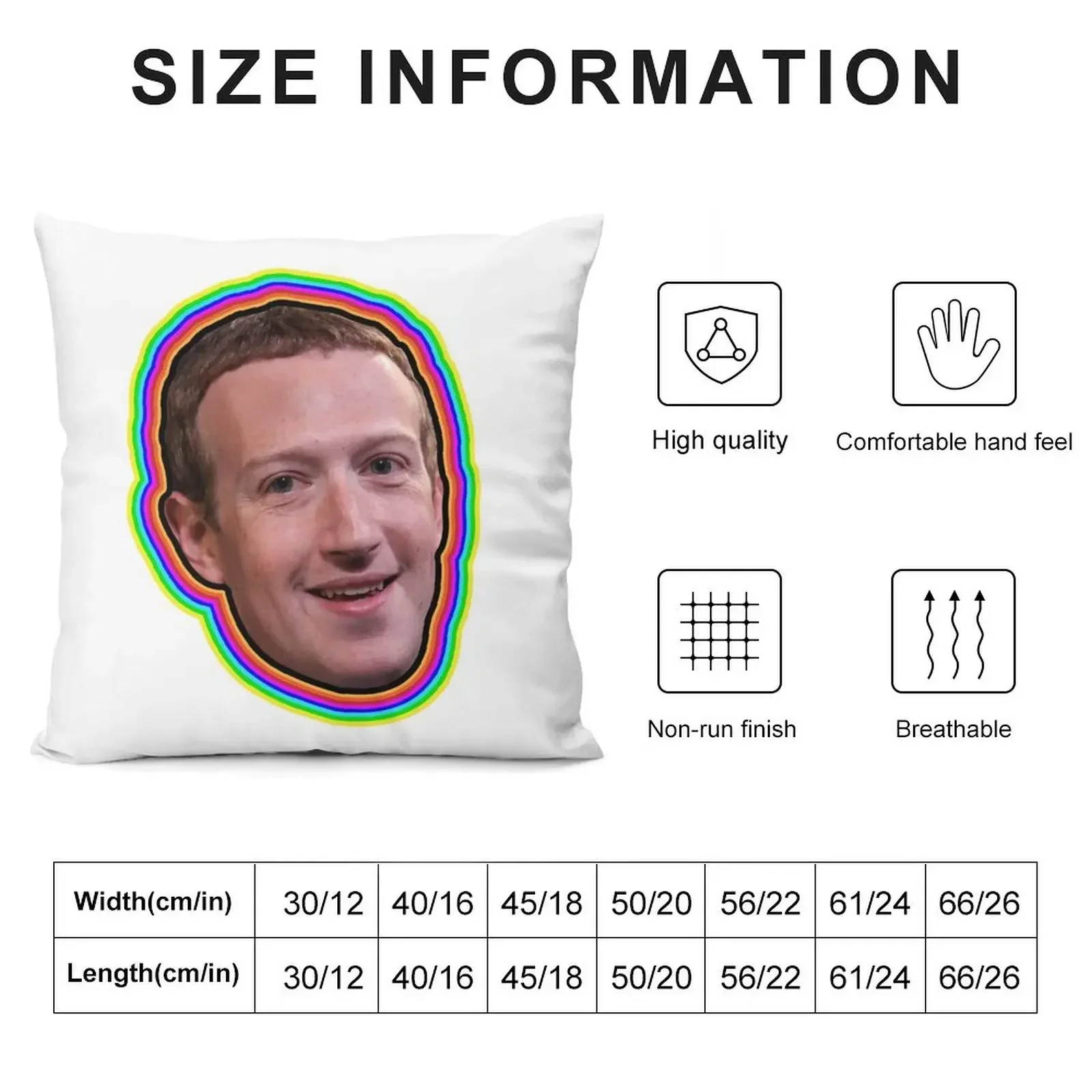 Colorful Zuckerberg Throw Pillow pillow cover christmas Room decorating items pillow