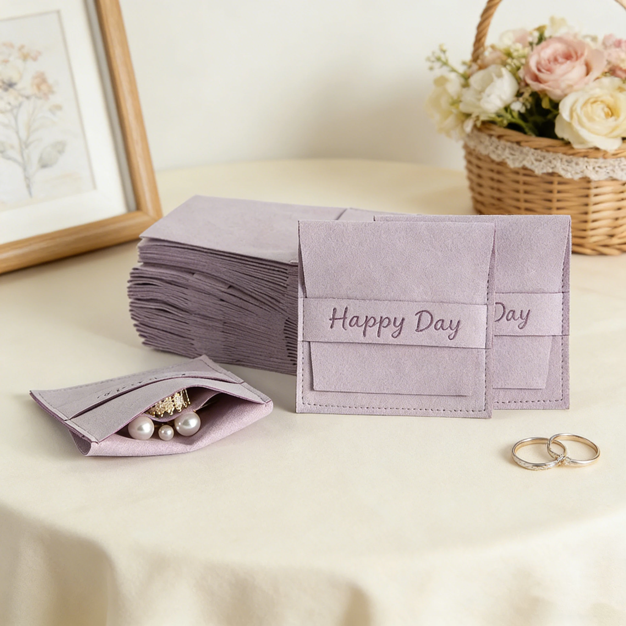 

100 шт. подарочных мешочков из микрофибры с индивидуальным логотипом и отделениями для упаковки серег, ожерелий, колец, подходят для Рождества