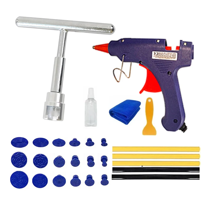 

Car Dent Repair Tool Auto Body Part Mechanical Sheet Metal EU/US Glue Gun Paintless Dent Removal Puller Kit Hand Tools Kit Set