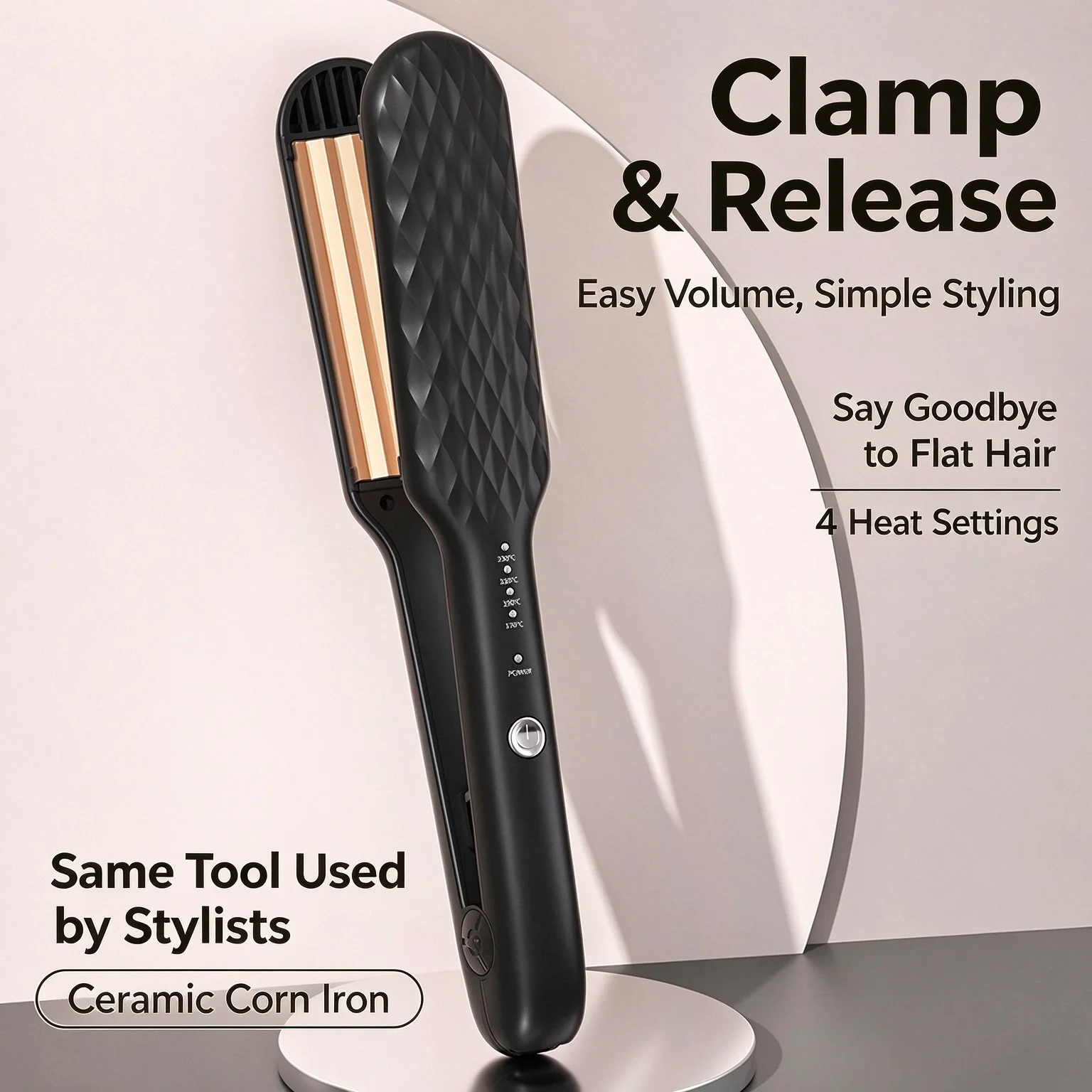 Professional Hair Straightener And Volumizer Fast Heating Ceramic Crimper Adjustable Heat For Root Lift Salon Home Use Gift