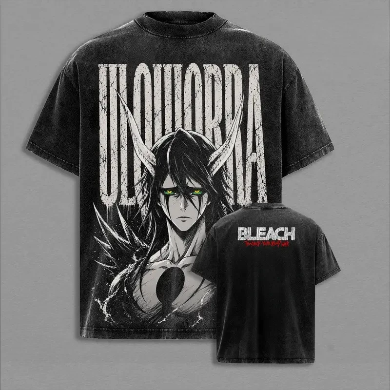 Hitsugaya Toushirou BLEACH Retro T Shirt Vintage Washed T-shirt Men Women Clothing Oversized High Quality Cotton Tees Clothes