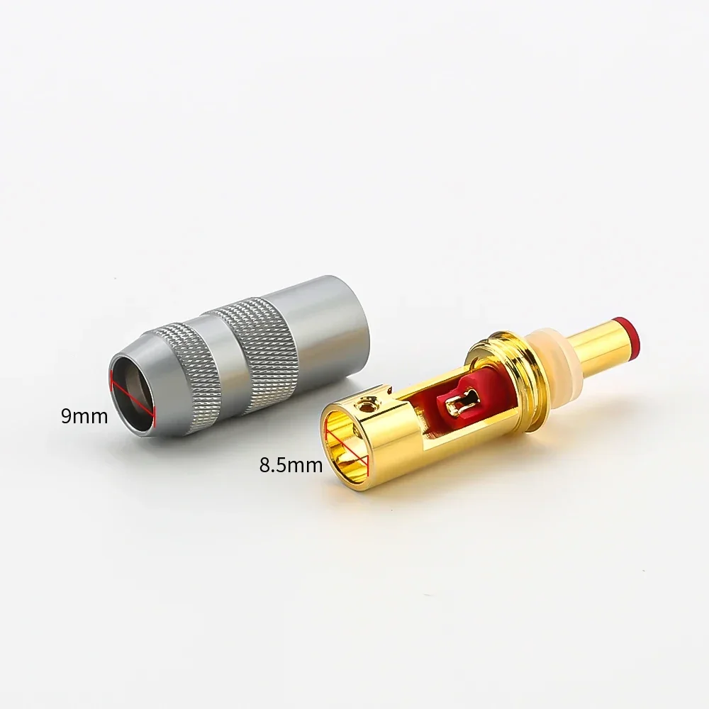 1PCS Audiocrast 24K Gold Plated DC Power Plug Connector สําหรับ Hi End Audio เกรด HIFI DC2.1 ปลั๊ก