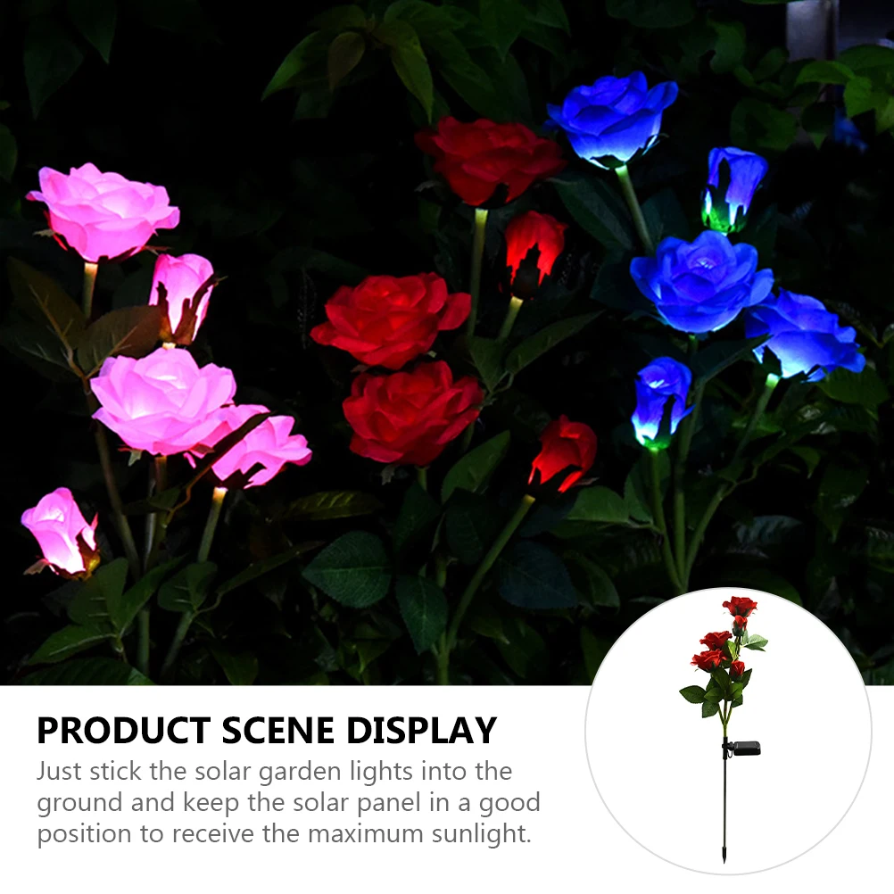 

Waterproof Solar Rose Path Light LED Garden Lamp ABS Plastic Stainless Steel Stake Energy Saving Landscape Lighting Decoration